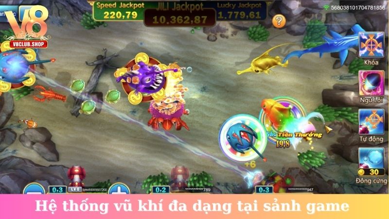 Hệ thống vũ khí đa dạng tại sảnh game&nbsp;